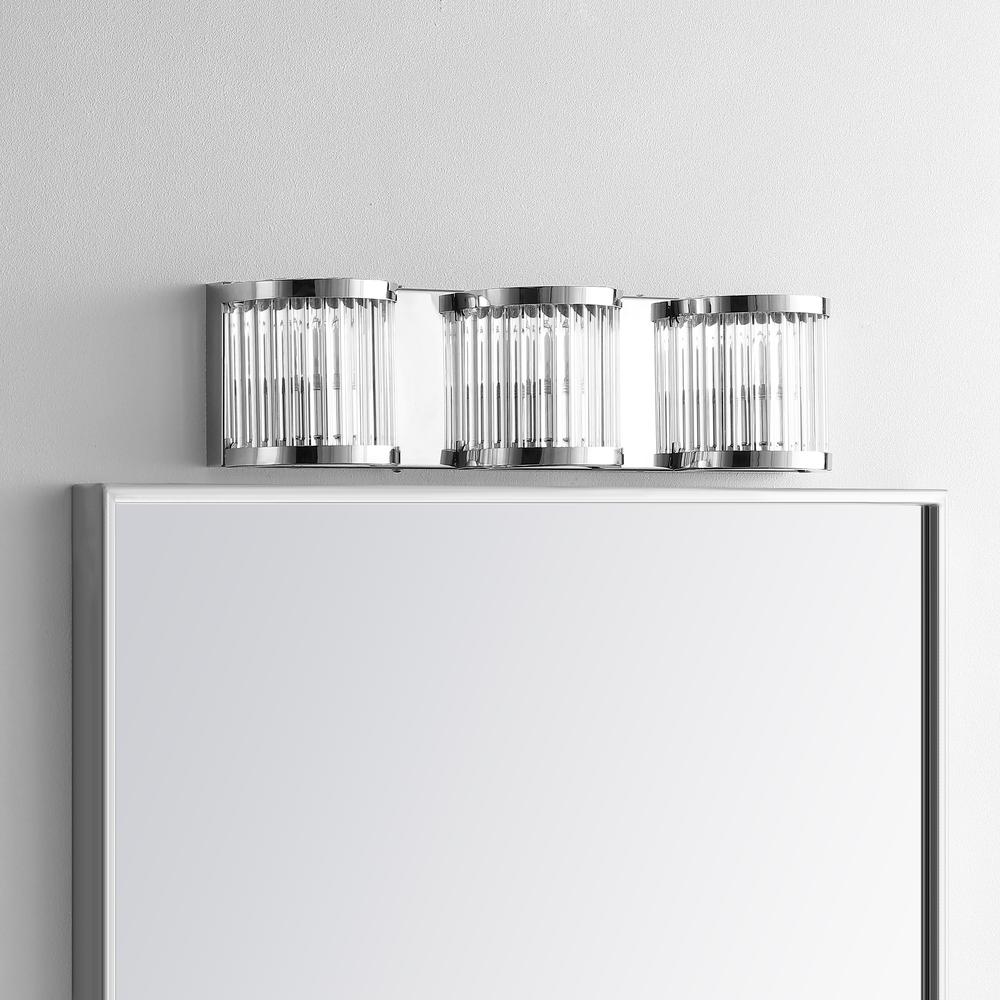 Maverick Three Light Wall Sconce, Chrome/Clear. Picture 1
