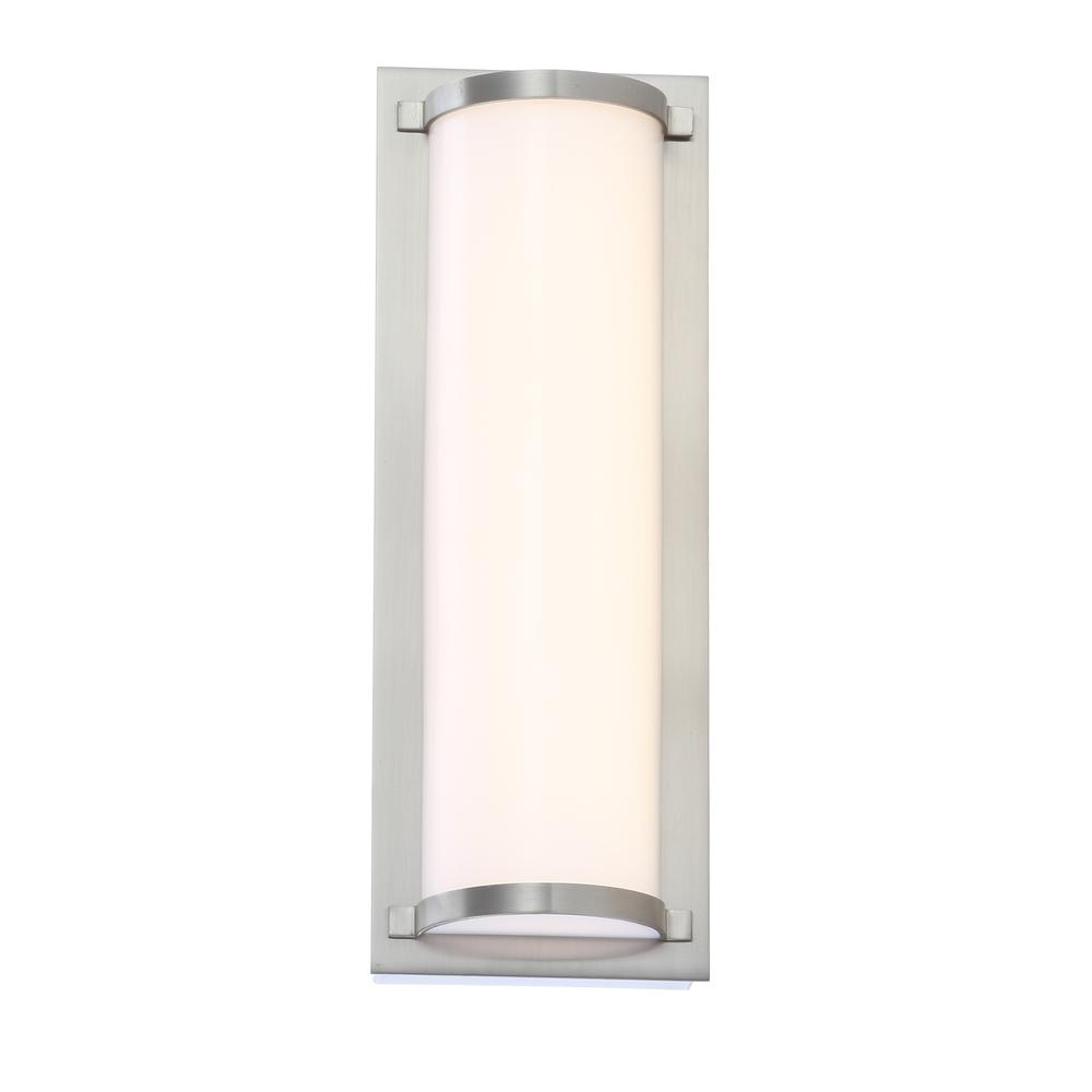 Luka Vanity Bar Bathroom Sconce, Brush Nickel/White. Picture 3