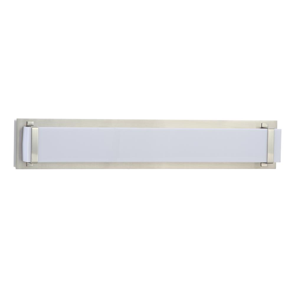 Gannon Vanity Bar Bathroom Sconce, Brush Nickel/White. Picture 2