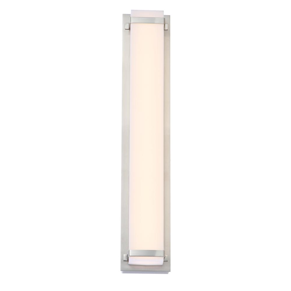 Gannon Vanity Bar Bathroom Sconce, Brush Nickel/White. Picture 3