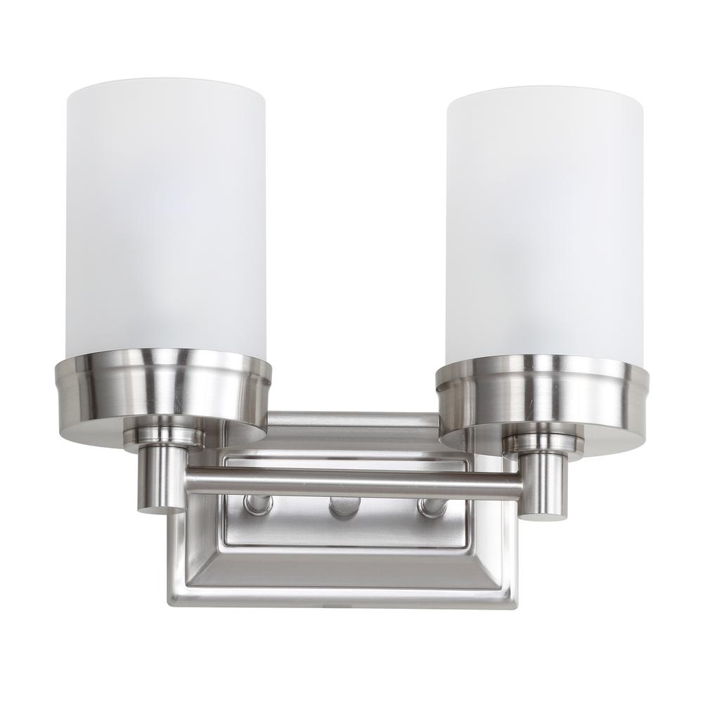Kylan Two Light Bathroom Sconce, Nickel. Picture 2