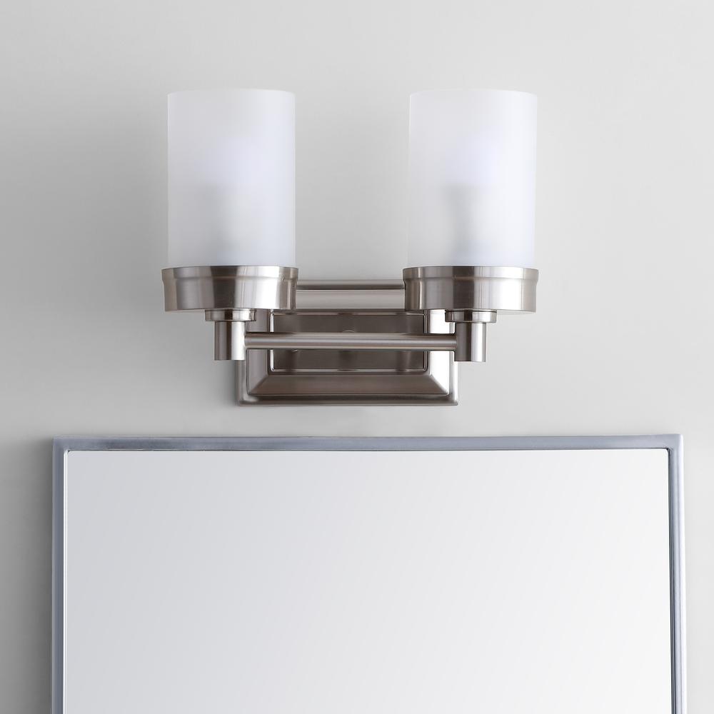 Kylan Two Light Bathroom Sconce, Nickel. Picture 1