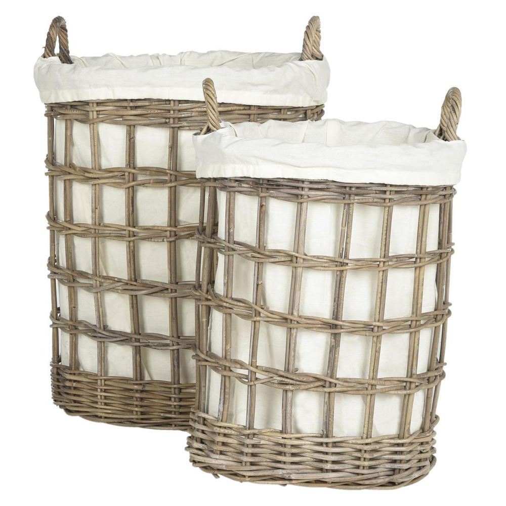 ADISA WICKER STORAGE HAMPER - TWO IN ONE. Picture 1