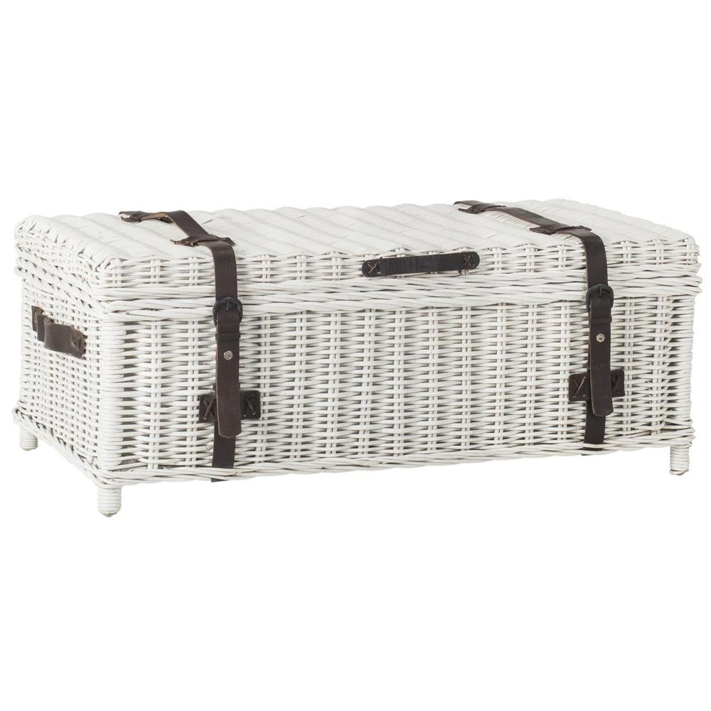 Home Collection Navarro White Rattan Coffee Table. Picture 1