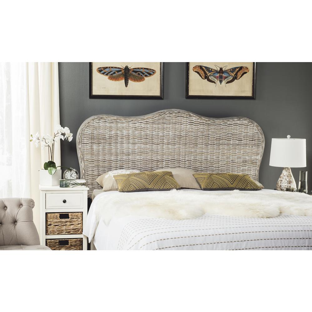 IMELDA WHITE WASHED HEADBOARD, SEA8027B-Q. Picture 1