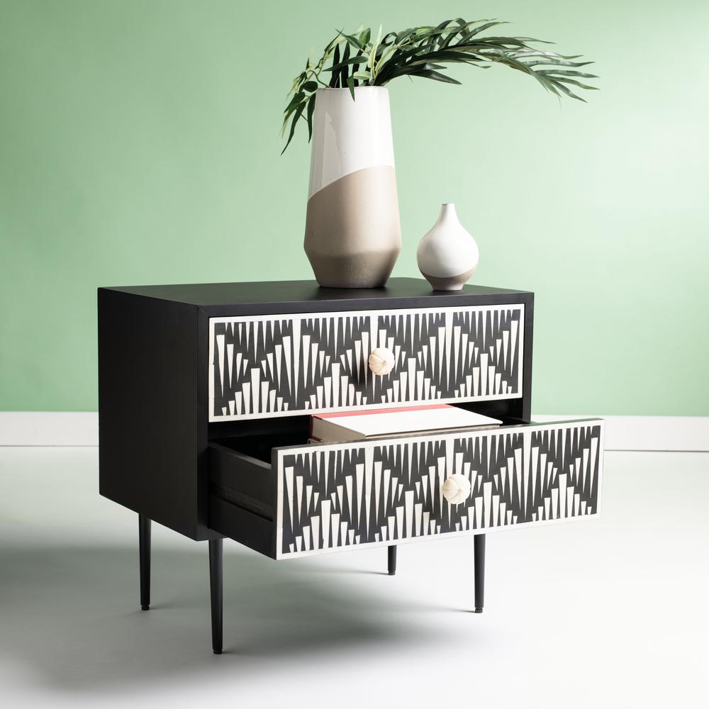 Tessie Bone Inlay Nightstand, Black. Picture 8