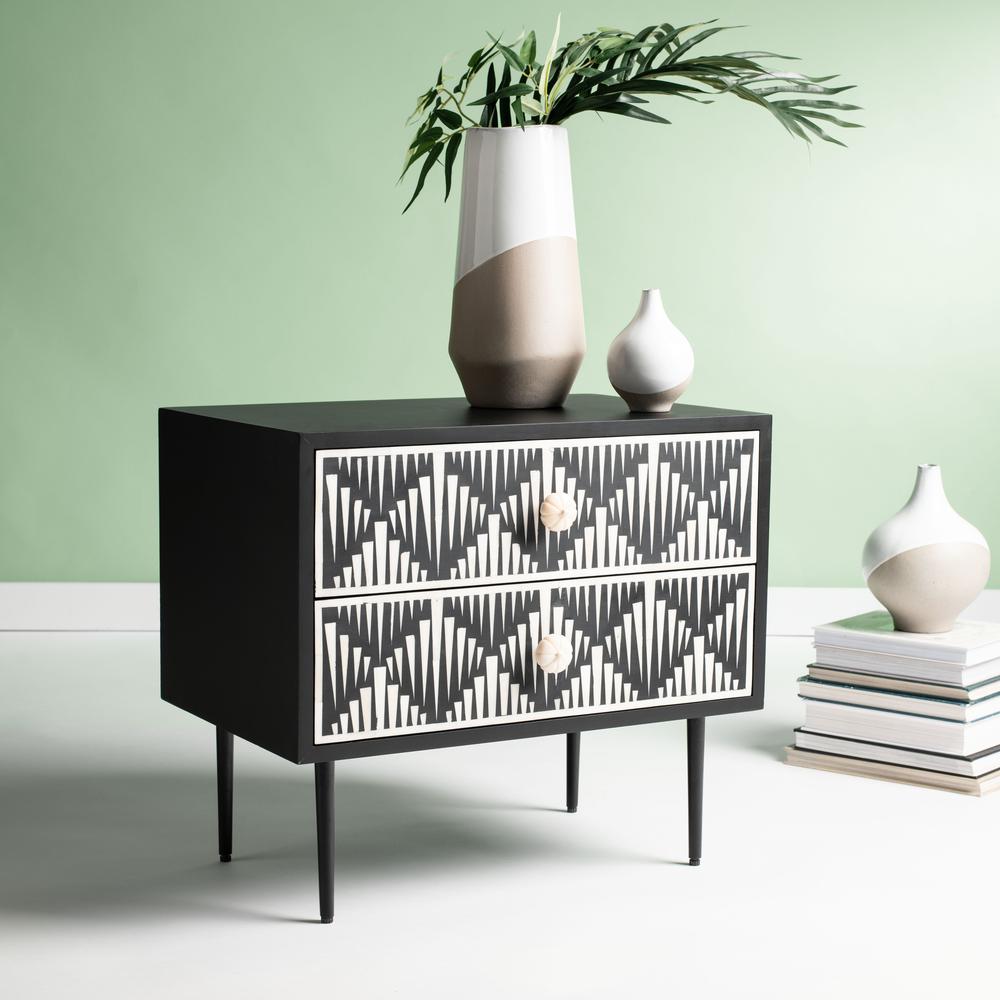 Tessie Bone Inlay Nightstand, Black. Picture 9
