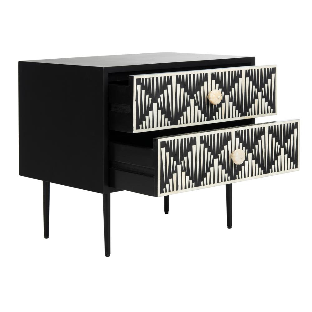 Tessie Bone Inlay Nightstand, Black. Picture 10