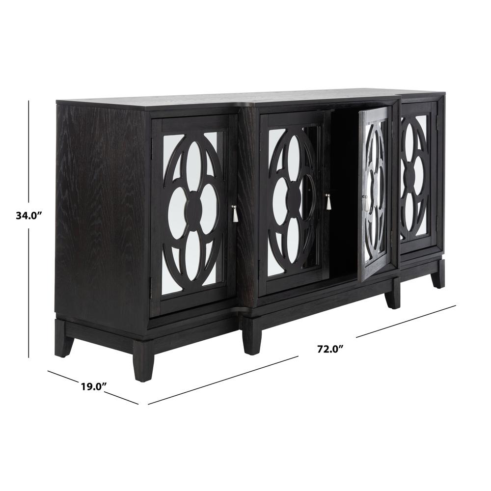 Madeleine Mirrored Sideboard, Black. Picture 5