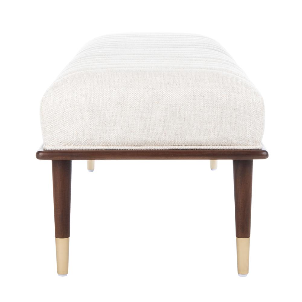 Flannery Mid-Century Bench, Cream. Picture 2