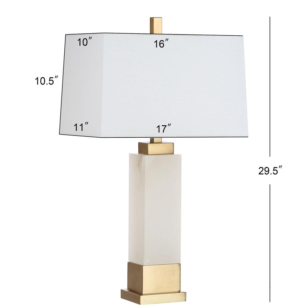 Rozella Alabaster 29.5-Inch H Table Lamp , White/Gold. Picture 1