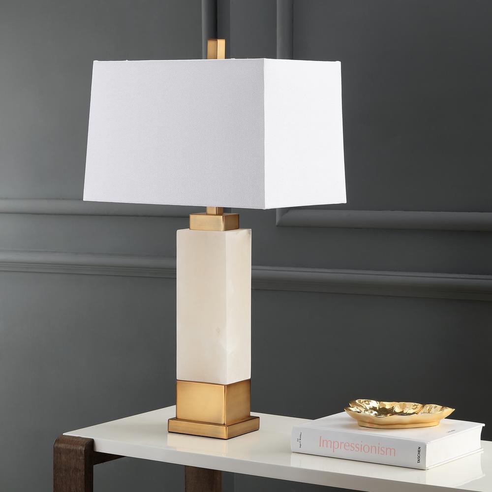 Rozella Alabaster 29.5-Inch H Table Lamp , White/Gold. Picture 2