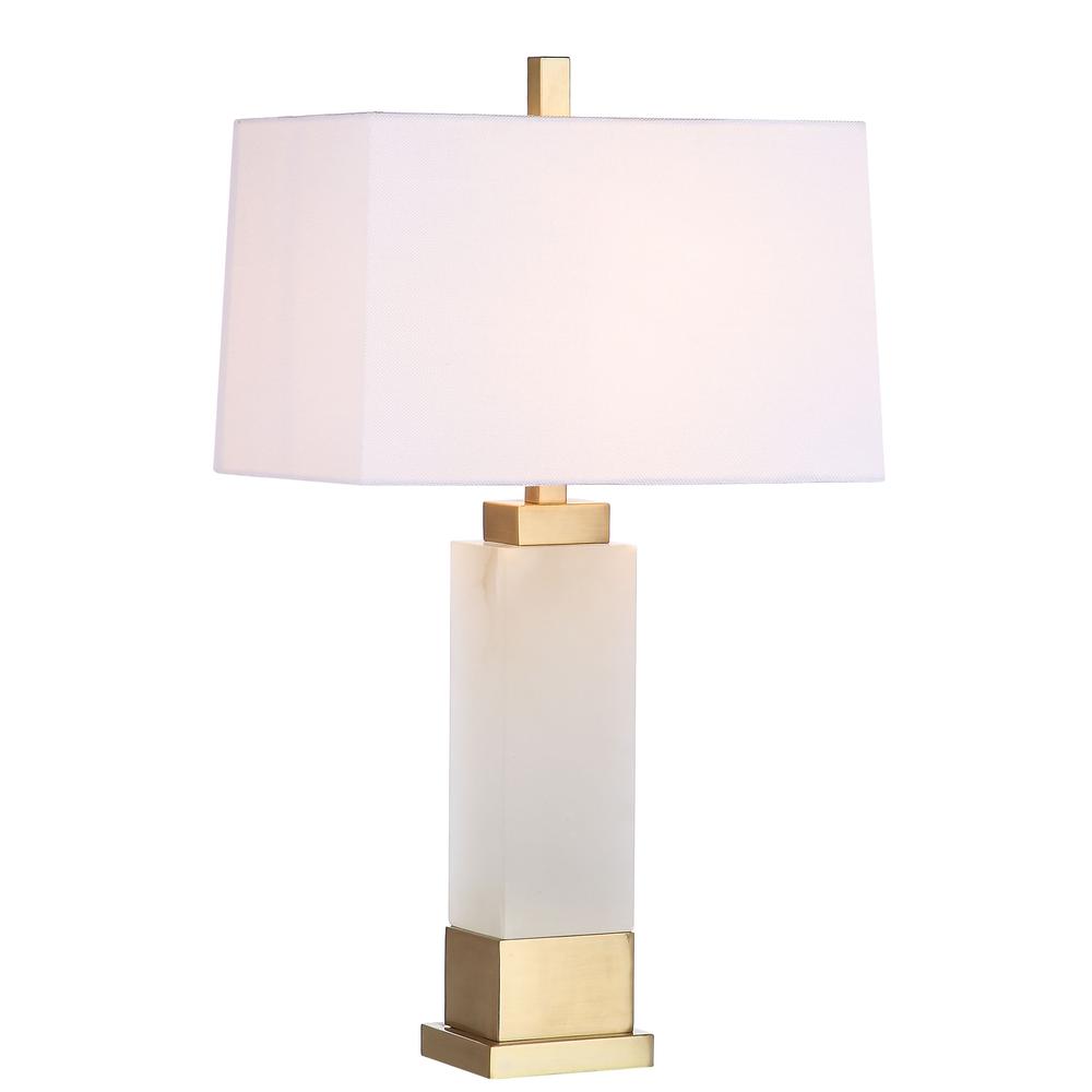 Rozella Alabaster 29.5-Inch H Table Lamp , White/Gold. Picture 5
