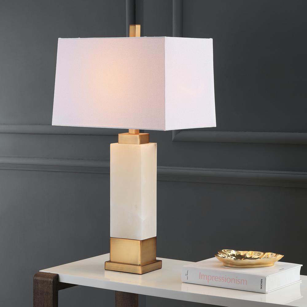 Rozella Alabaster 29.5-Inch H Table Lamp , White/Gold. Picture 4