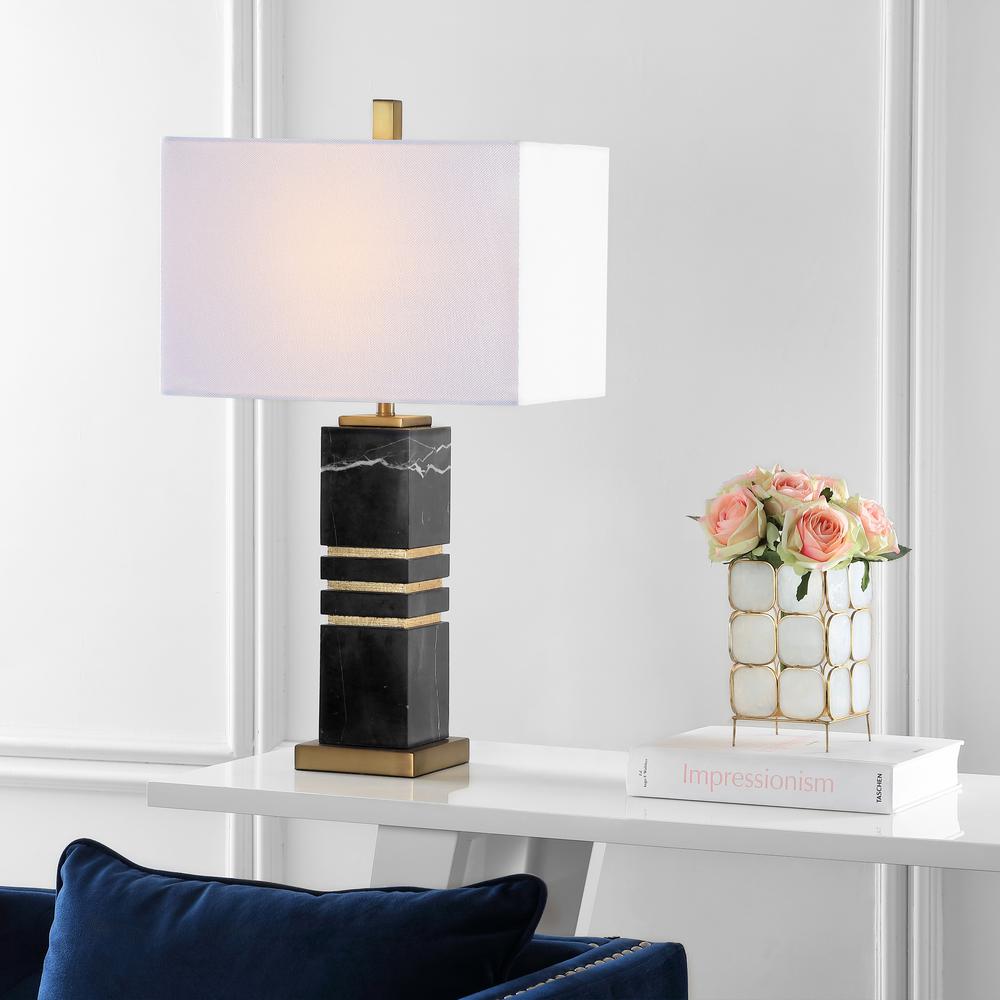 Jaxton Marble 27.5-Inch H Table Lamp , Black/Gold. Picture 4