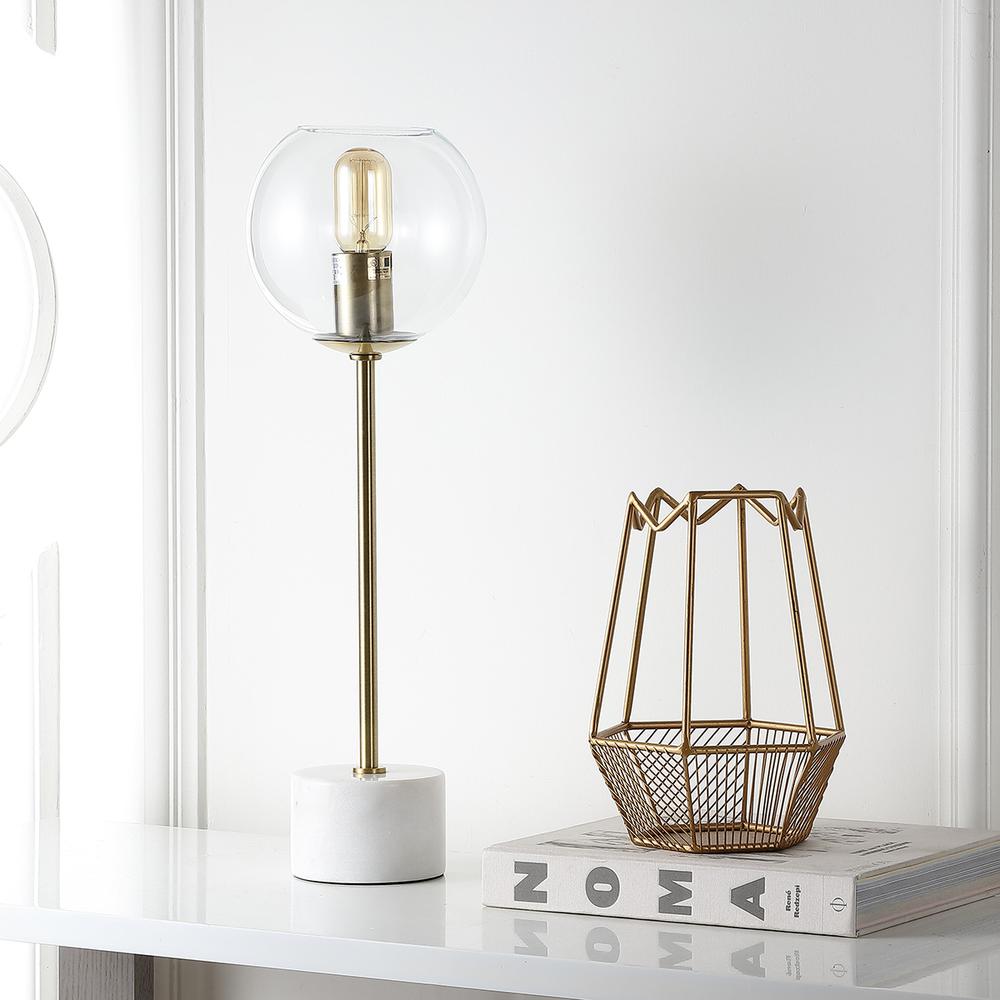 Caden 22.25-Inch H Table Lamp, Brass Gold/White. Picture 1