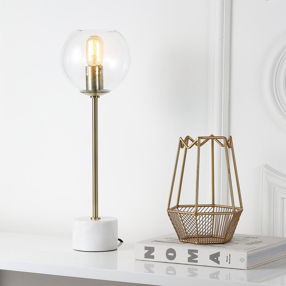 Caden 22.25-Inch H Table Lamp, Brass Gold/White. Picture 3