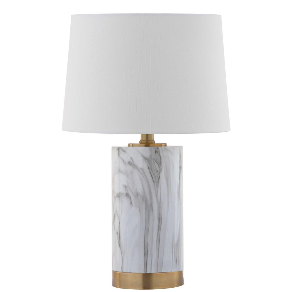 Clarabel Marble 18.25-Inch H Table Lamp, White/Black Marble. Picture 3