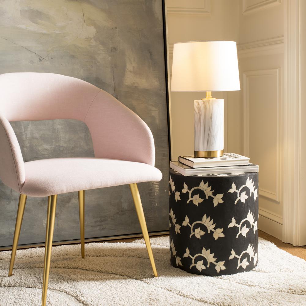 Clarabel Marble 18.25-Inch H Table Lamp, White/Black Marble. Picture 6