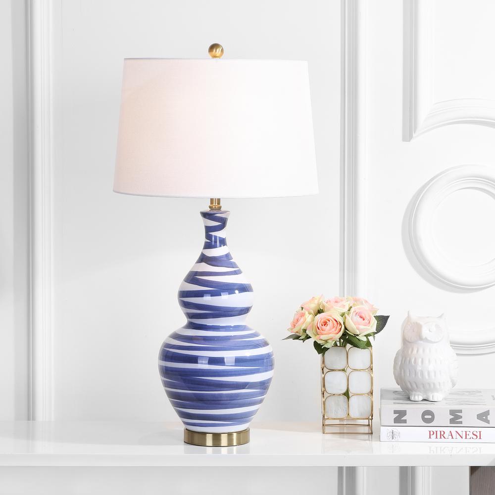 Aviana Table Lamp, White/Blue. Picture 4