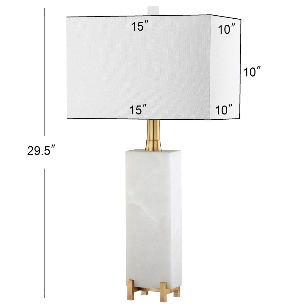 Sloane Alabaster Table Lamp, White/Brass Gold. Picture 1