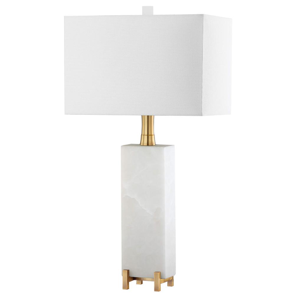Sloane Alabaster Table Lamp, White/Brass Gold. Picture 3
