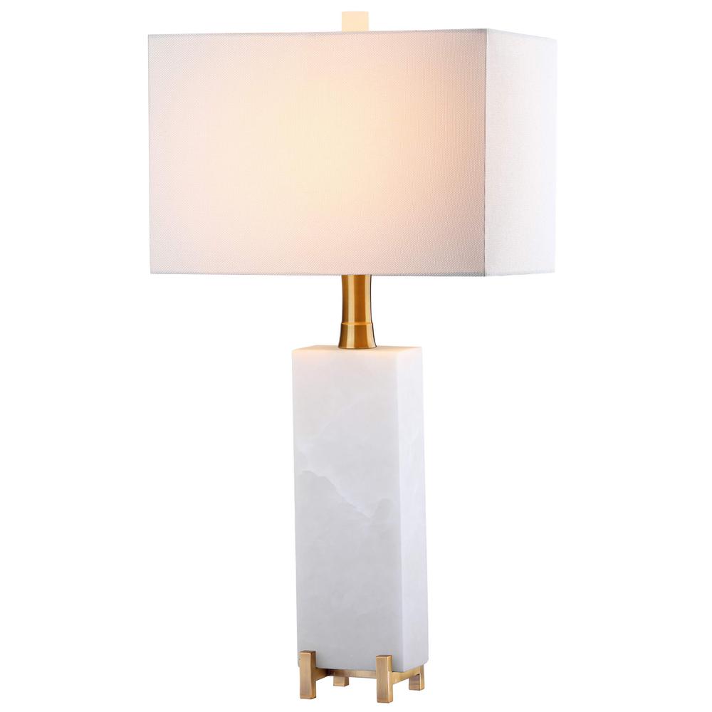 Sloane Alabaster Table Lamp, White/Brass Gold. Picture 5