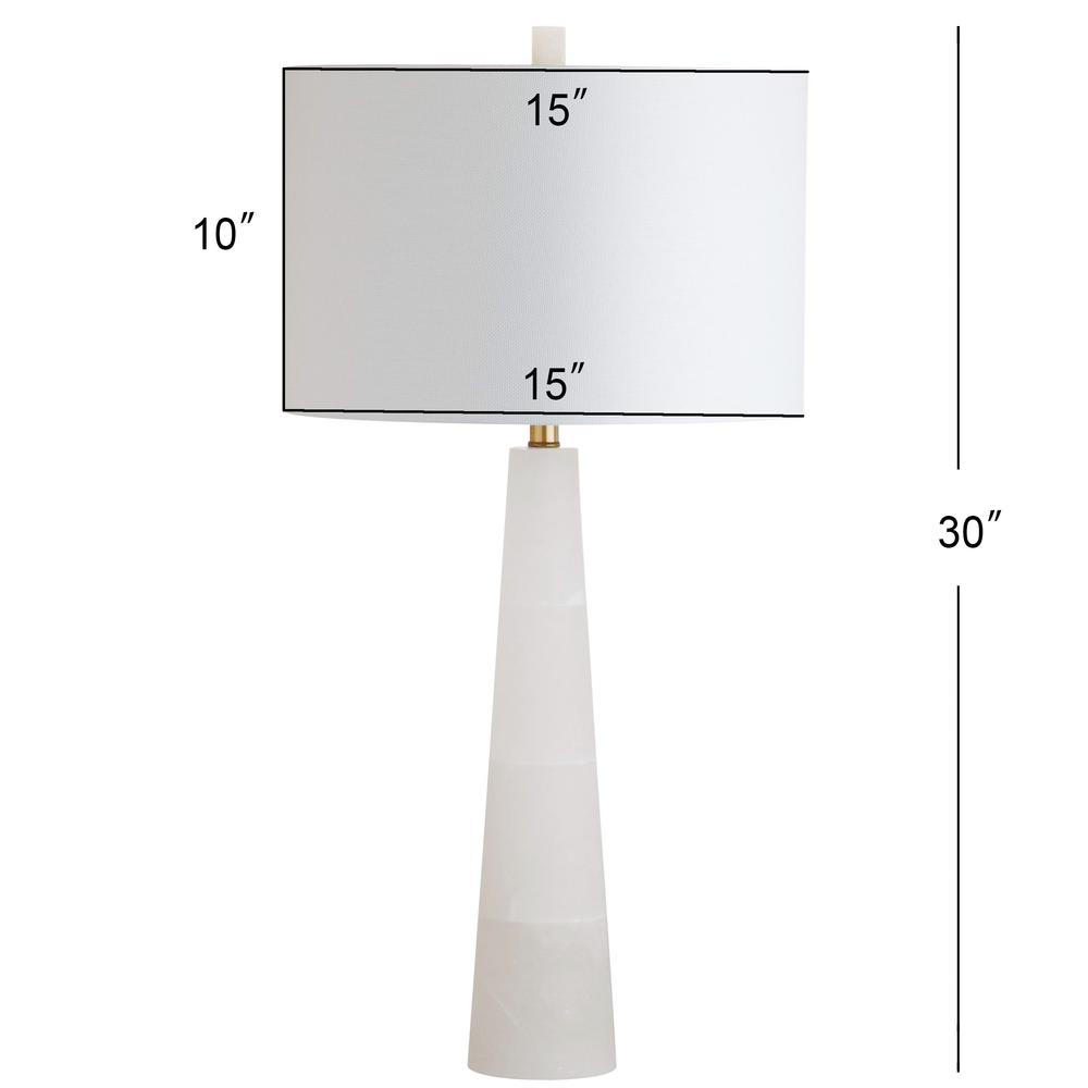 Delilah Alabaster Table Lamp, White, TBL4067A. Picture 1