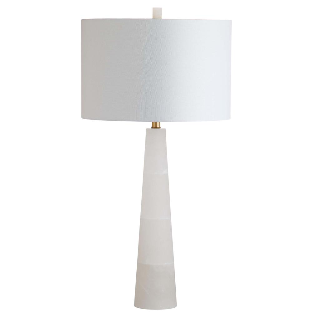 Delilah Alabaster Table Lamp, White, TBL4067A. Picture 3