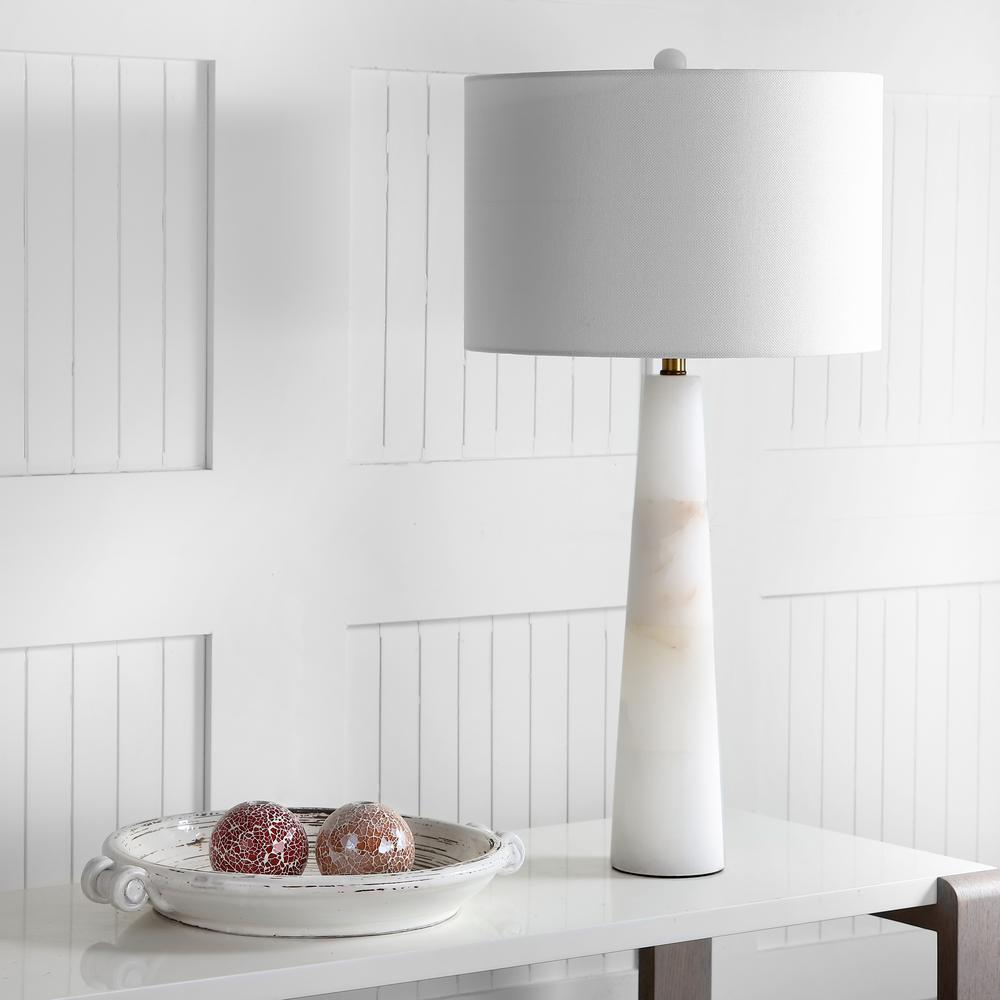 Delilah Alabaster Table Lamp, White, TBL4067A. Picture 2