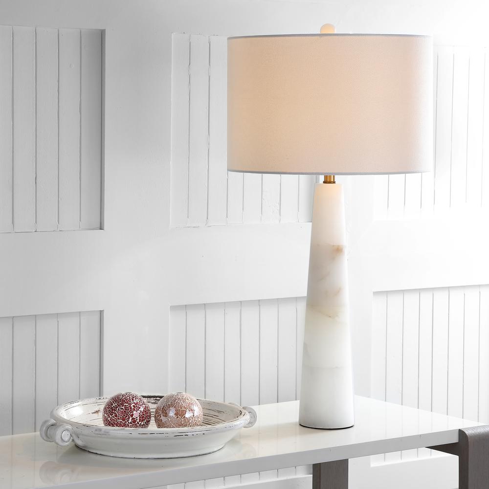 Delilah Alabaster Table Lamp, White, TBL4067A. Picture 4