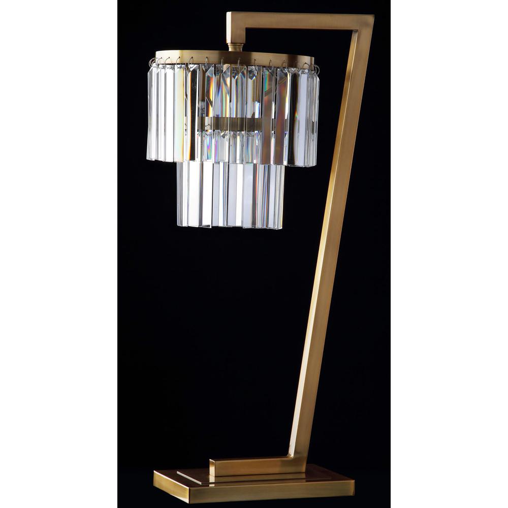 Callum Table Lamp, Brass Gold/Clear. Picture 2