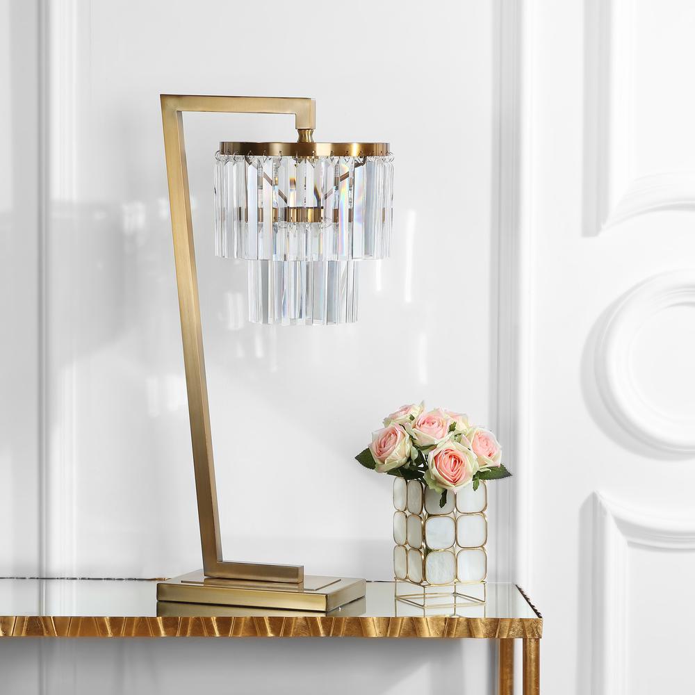 Callum Table Lamp, Brass Gold/Clear. Picture 3