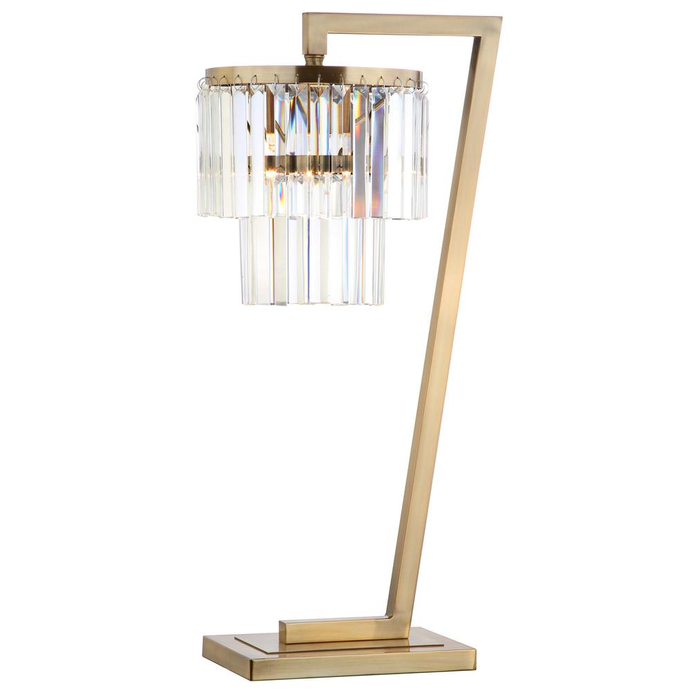 Callum Table Lamp, Brass Gold/Clear. Picture 7
