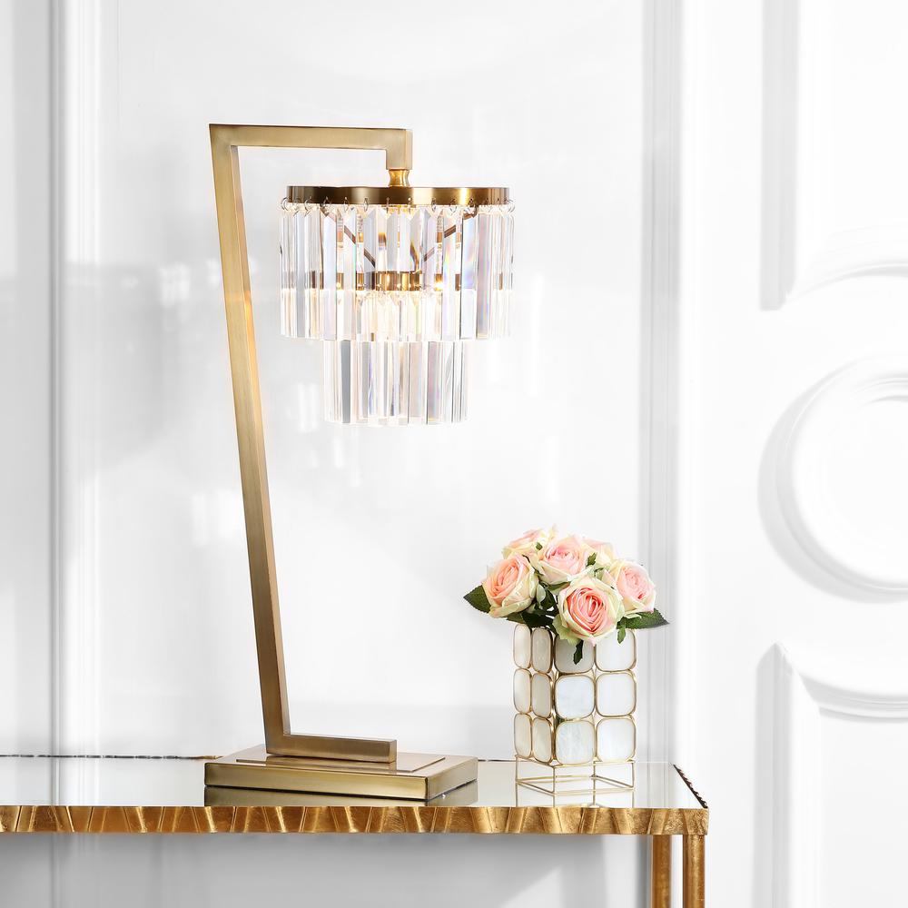 Callum Table Lamp, Brass Gold/Clear. Picture 6