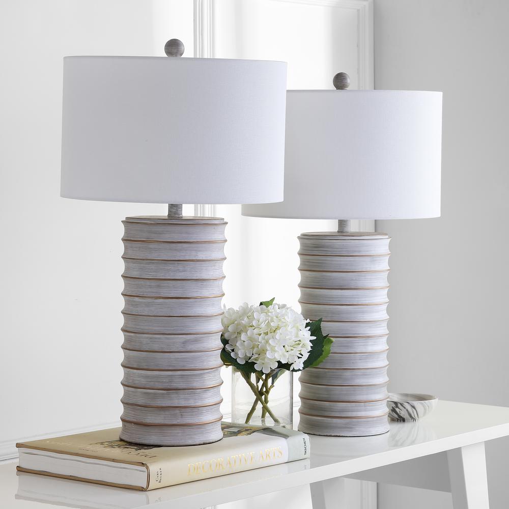 Melina Table Lamp, White Wash. Picture 1