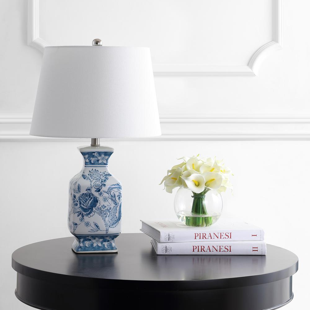 Mayson Table Lamp, Blue/White. Picture 2