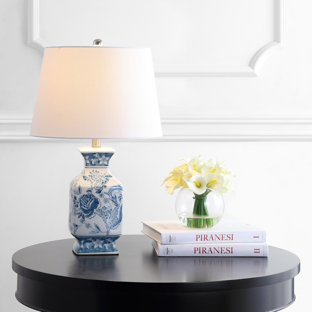 Mayson Table Lamp, Blue/White. Picture 4
