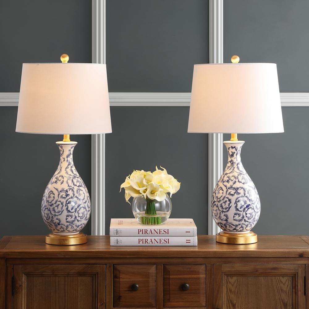 Avi Table Lamp, Blue/White. Picture 2