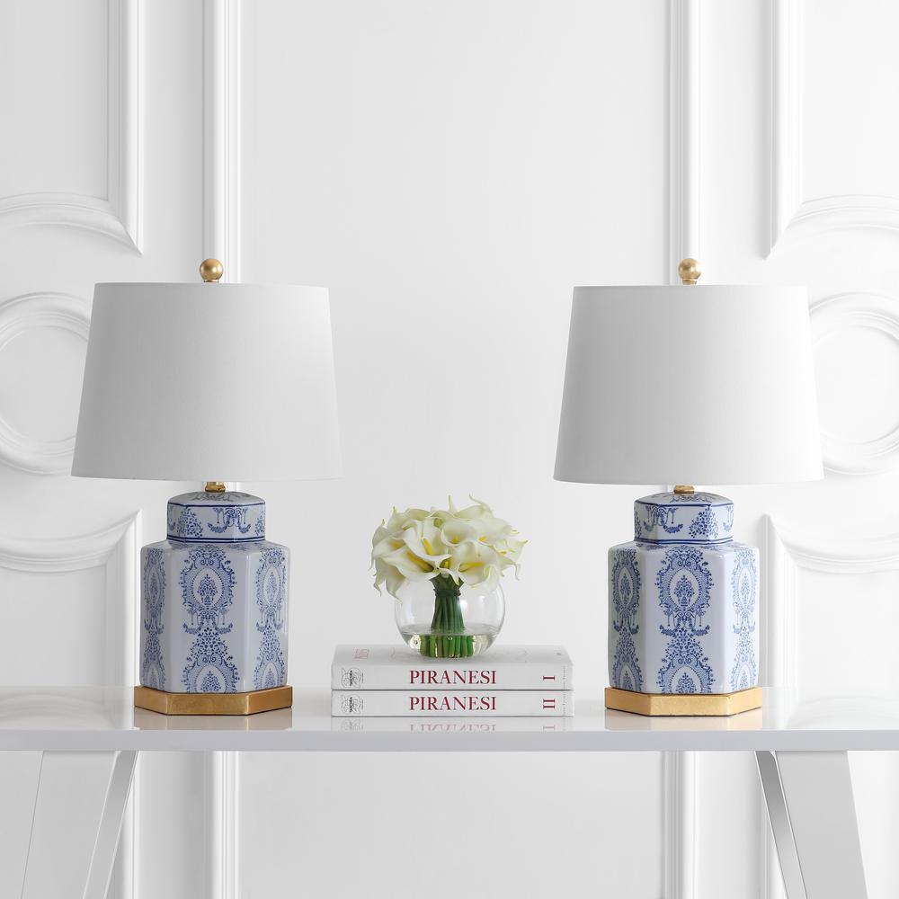 Bodin Table Lamp, Blue/White. Picture 1