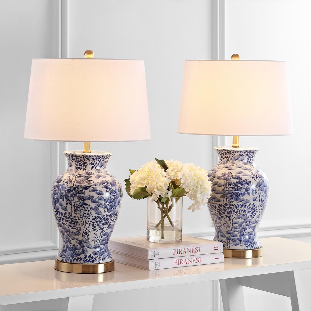 Alona Table Lamp, Blue/White. Picture 2