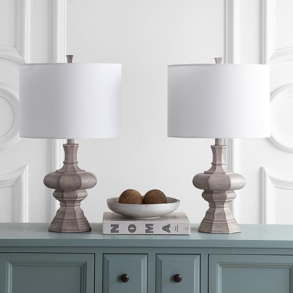 Melville Table Lamp, Grey Wash. Picture 1
