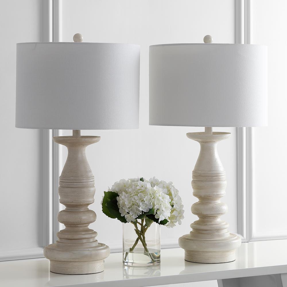 Jareth Table Lamp, White Wash. Picture 1