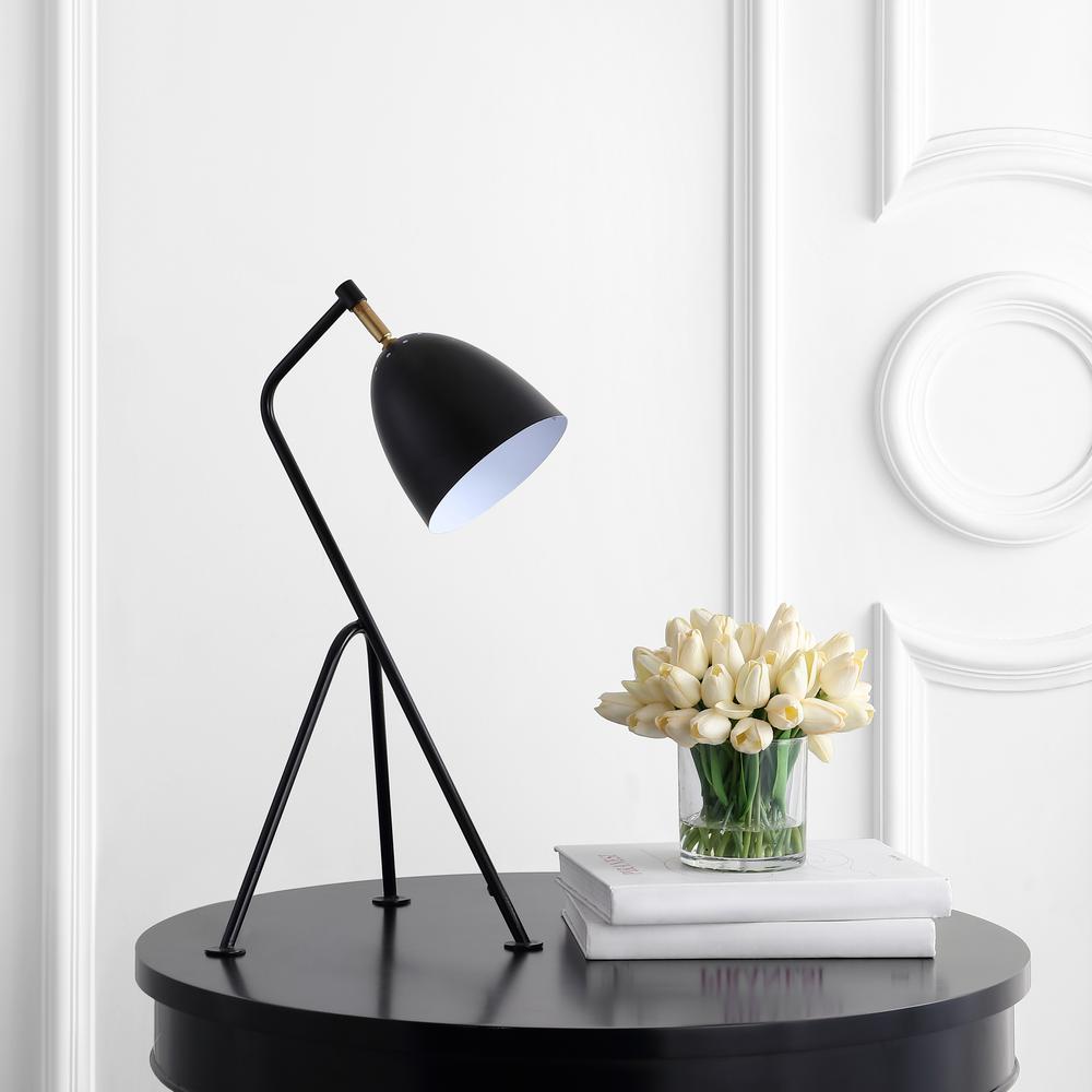 Dariel Task Table Lamp, Black/Brass Gold. Picture 1