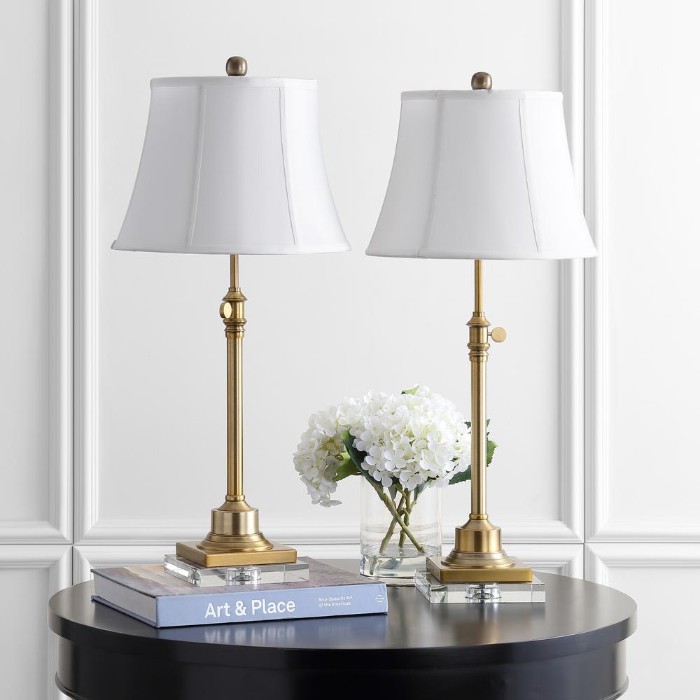 Callen Table Lamp, Clear/Brass Gold. Picture 1