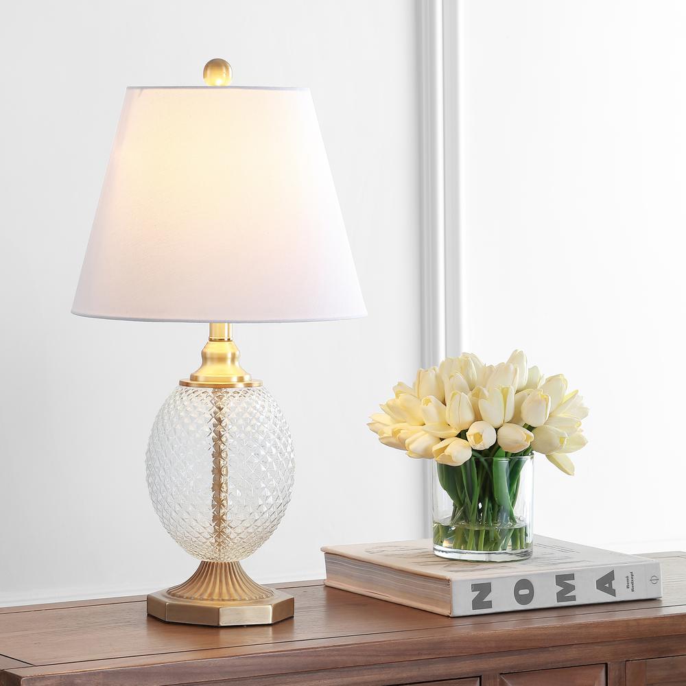 Kaiden Table Lamp, Clear/Brass Gold. Picture 3