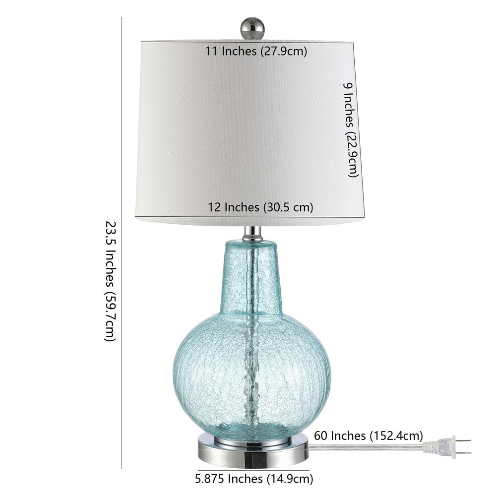 Atlas Table Lamp, Blue Crackle. Picture 1