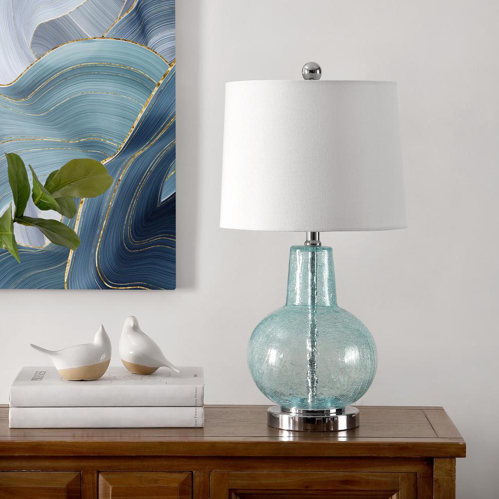 Atlas Table Lamp, Blue Crackle. Picture 2