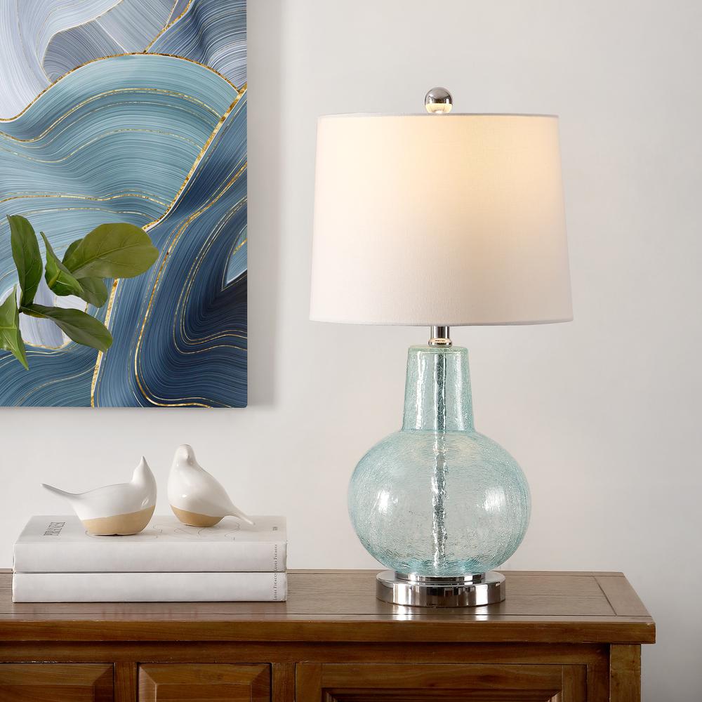 Atlas Table Lamp, Blue Crackle. Picture 4
