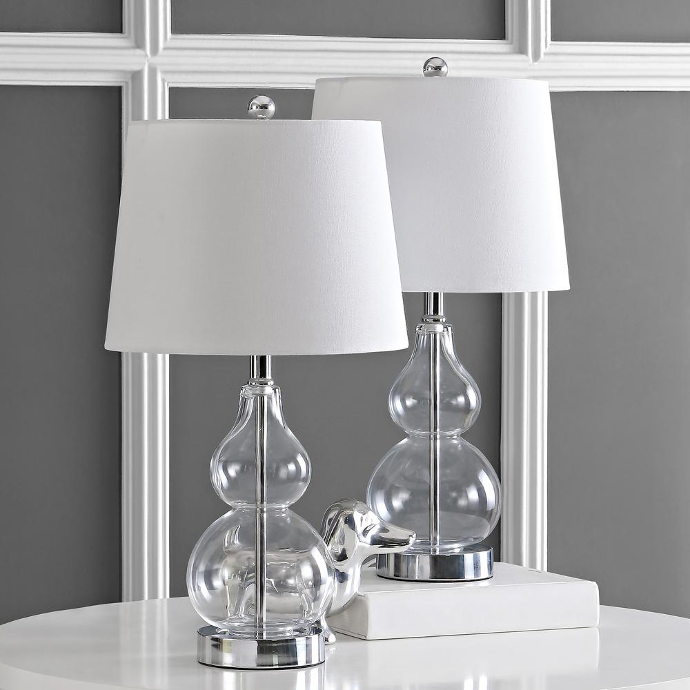 Brisor Table Lamp, Blue/Chrome. Picture 2